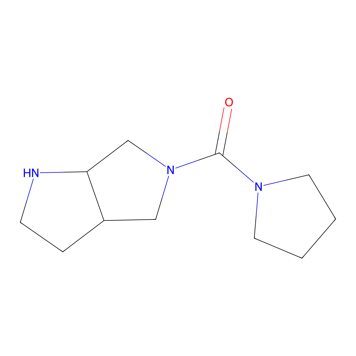 (cis-Hexahydropyrrolo[3,4-b]pyrrol-5(1H)-yl)(pyrrolidin-1-yl)methanone molecular structure, CAS 1538593-53-1