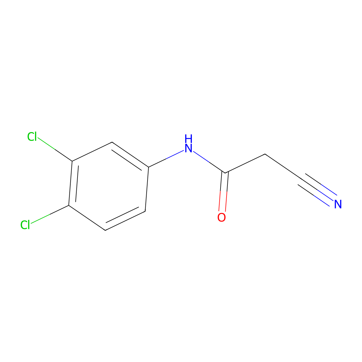 2-cyano-N-(3,4-dichlorophenyl)acetamide molecular structure, CAS 15386-80-8