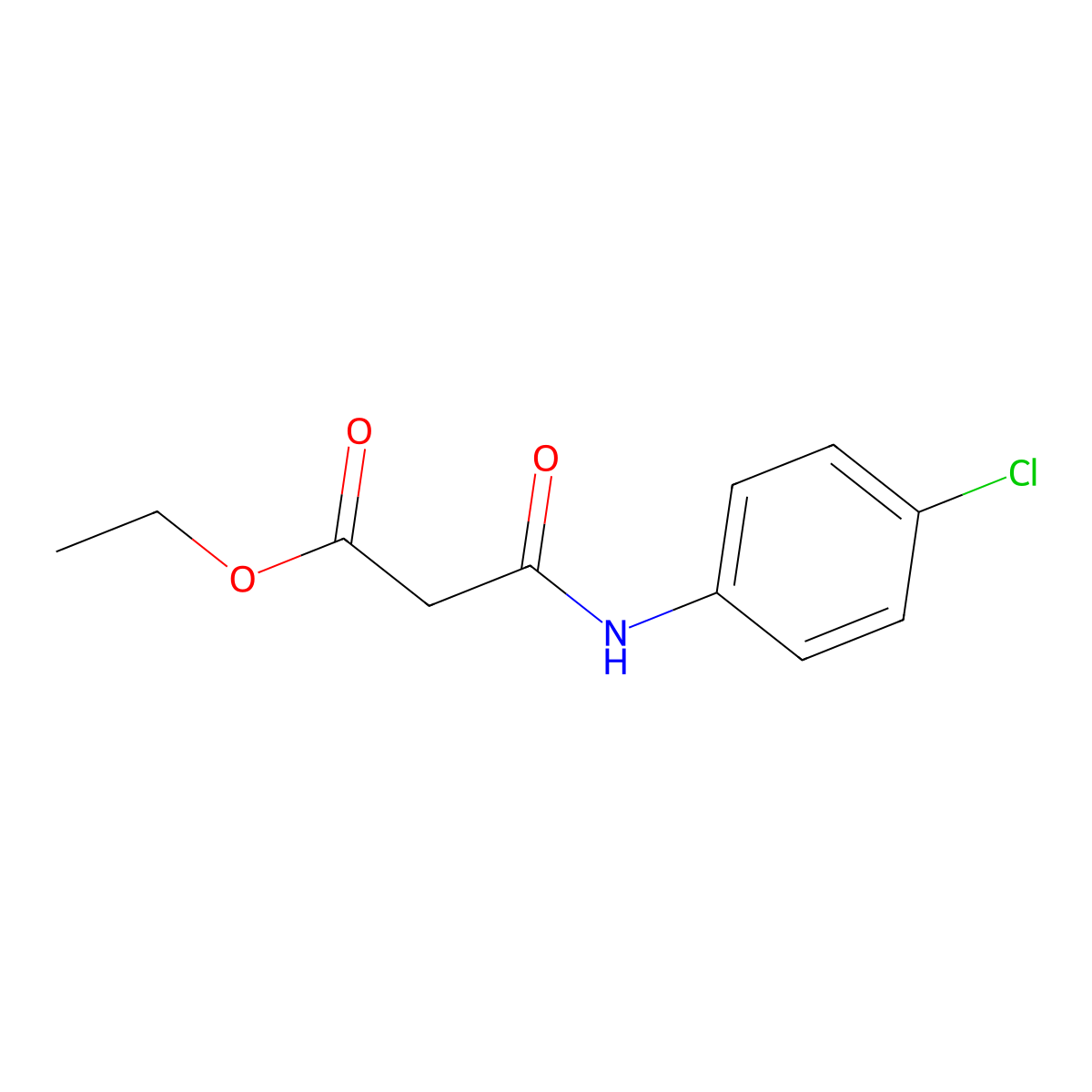 Ethyl 3-[(4-chlorophenyl)amino]-3-oxopropanoate molecular structure, CAS 15386-84-2