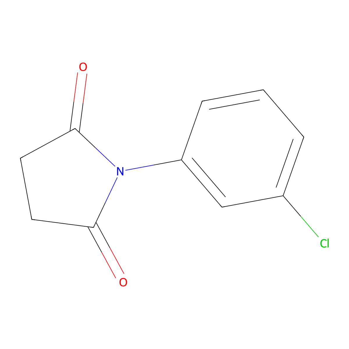 2,5-Piperidinedione, 1-(3-chlorophenyl)- molecular structure, CAS 15386-99-9