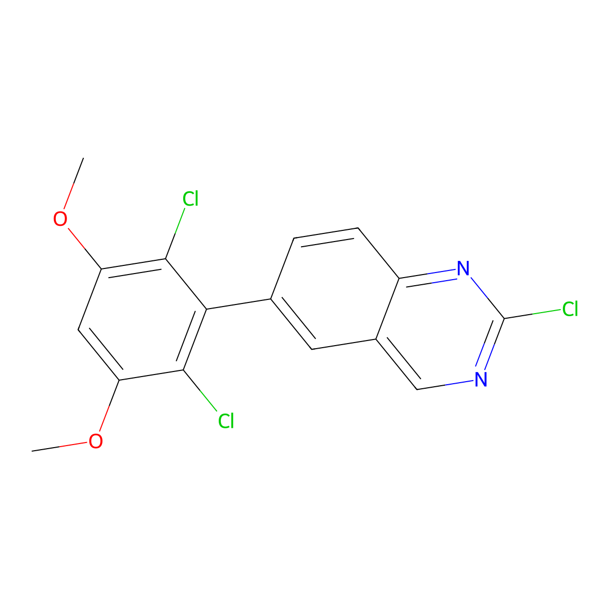 2-Chloro-6-(2,6-dichloro-3,5-dimethoxyphenyl)quinazoline molecular structure, CAS 1538605-06-9