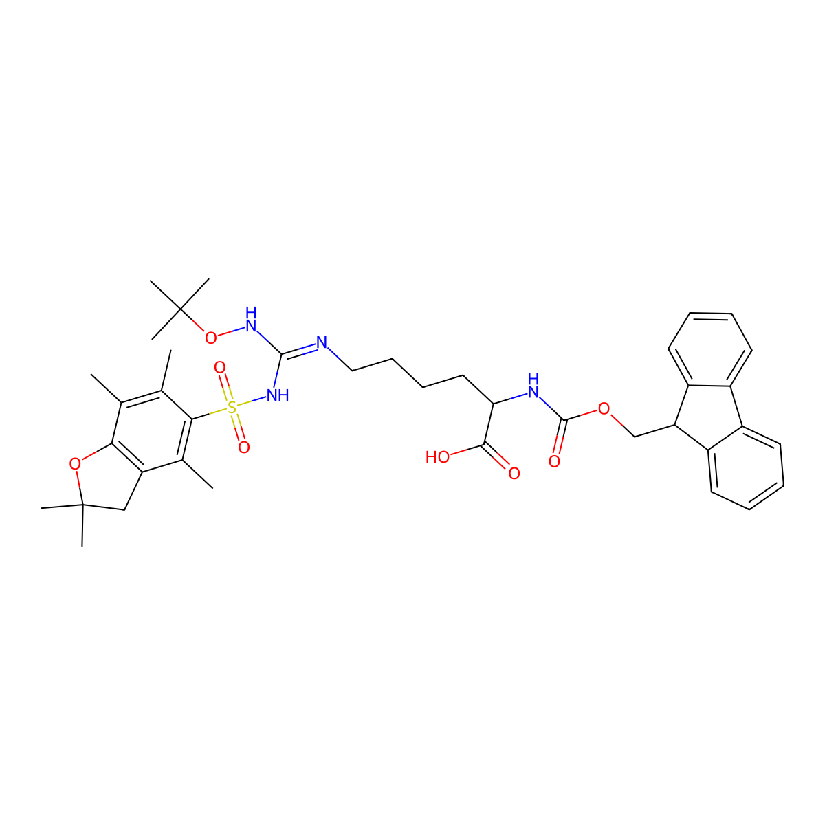 Fmoc-L-HomoArg(OtBu,Pbf)-OH molecular structure, CAS 1538609-45-8