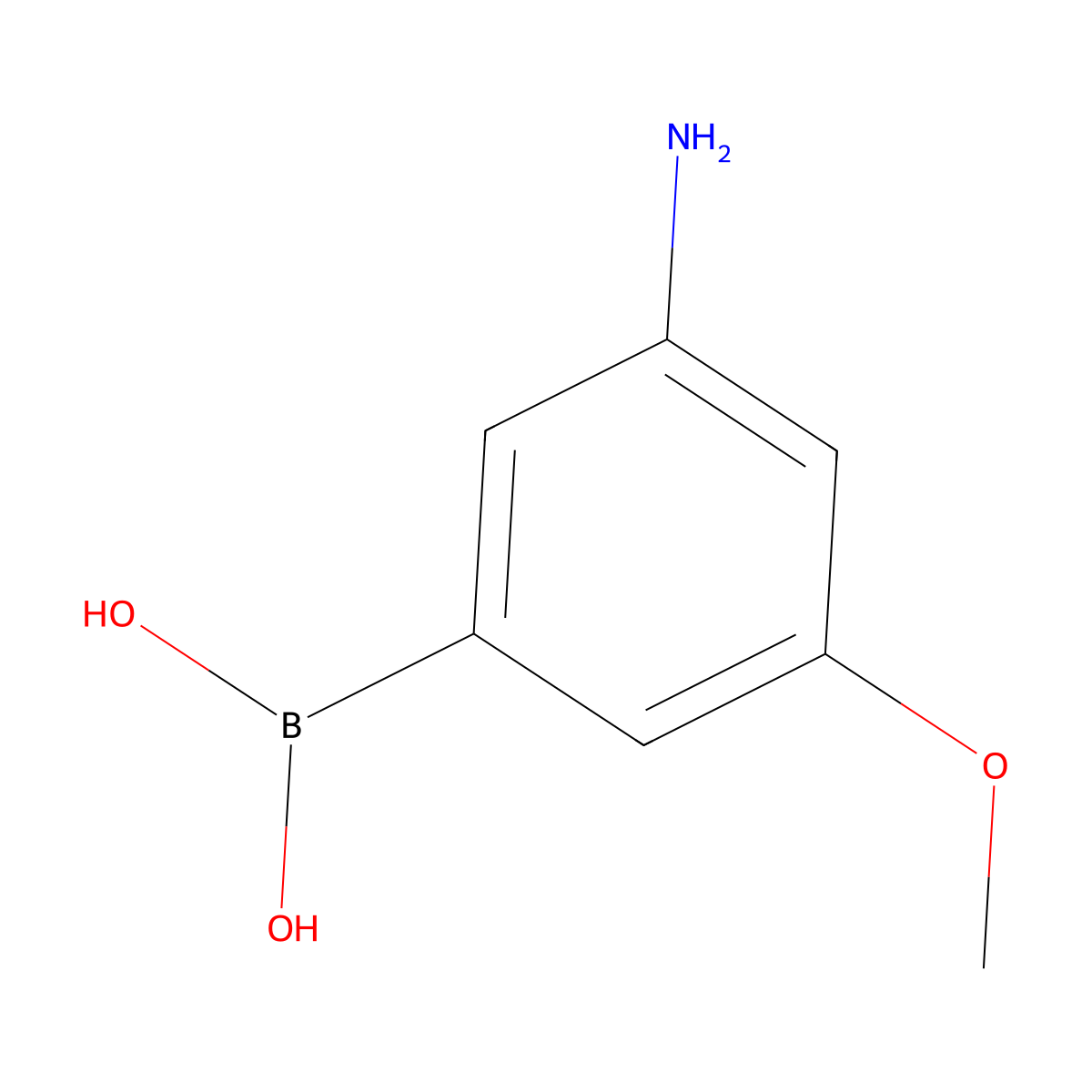 (3-Amino-5-methoxyphenyl)boronic acid molecular structure, CAS 1538623-40-3
