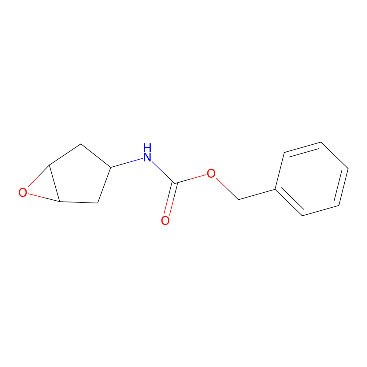benzyl (2,3,4,4a-tetrahydro-1aH-cyclopenta[1,2-b]oxiren-3-ylamino)methanoate molecular structure, CAS 1538626-74-2