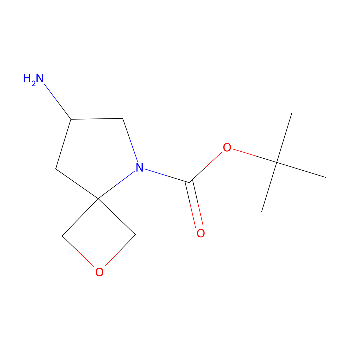 Tert-butyl 7-amino-2-oxa-5-azaspiro[3.4]octane-5-carboxylate molecular structure, CAS 1538626-90-2