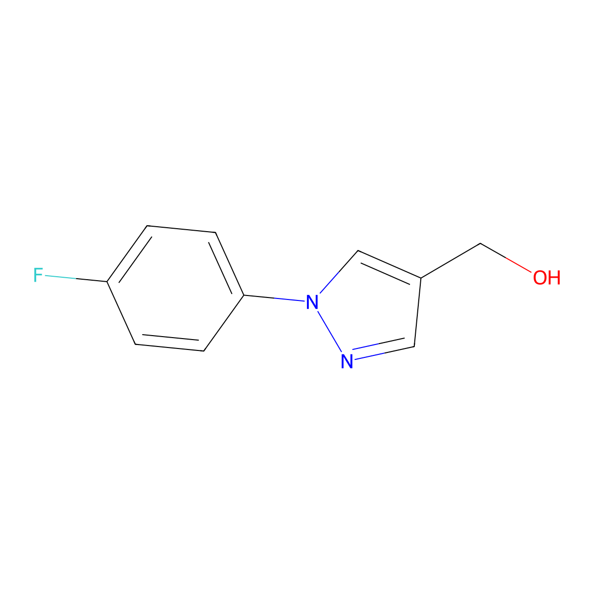 [1-(4-fluorophenyl)-1H-pyrazol-4-yl]methanol molecular structure, CAS 153863-34-4