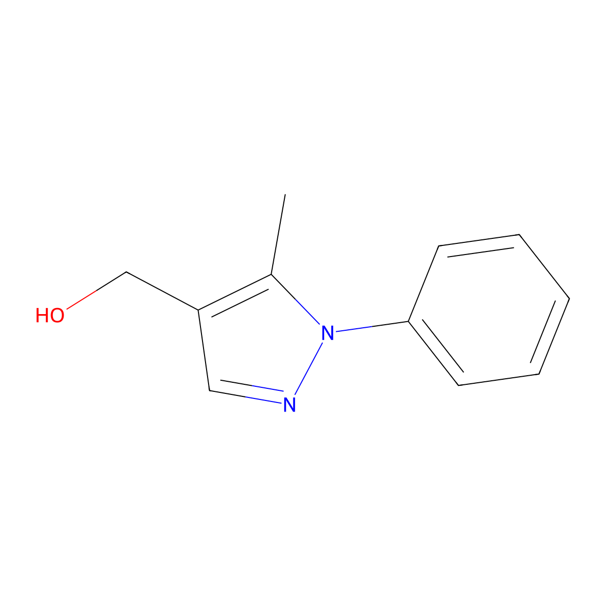 5-Methyl-1-phenyl-1H-pyrazole-4-methanol molecular structure, CAS 153863-35-5