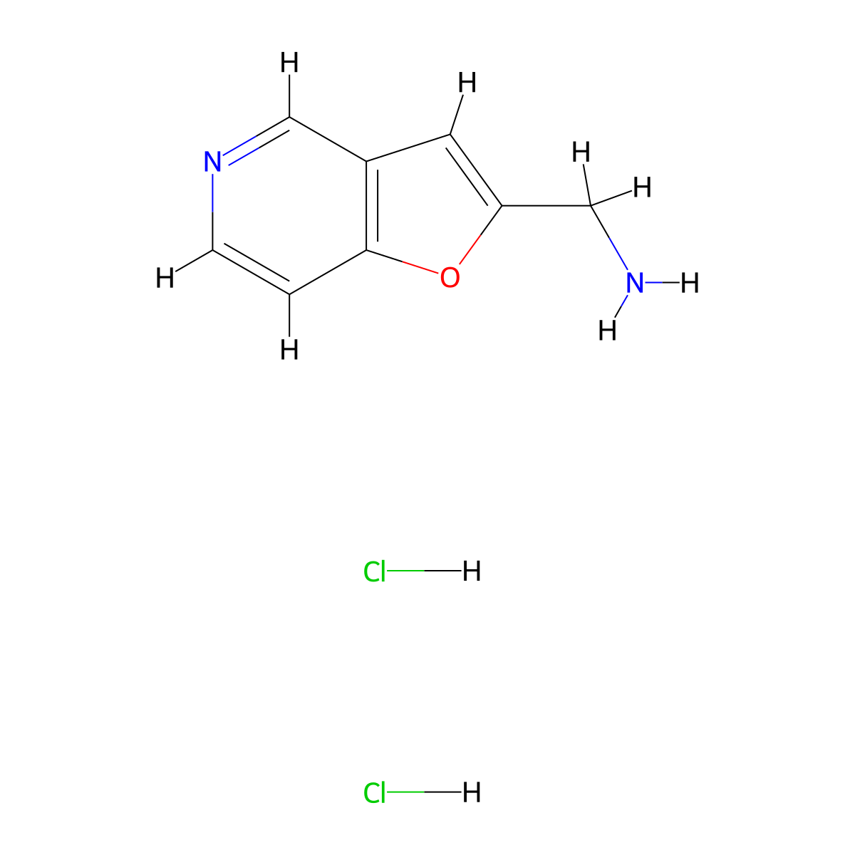 Furo[3,2-c]pyridin-2-ylmethanamine dihydrochloride molecular structure, CAS 153863-96-8