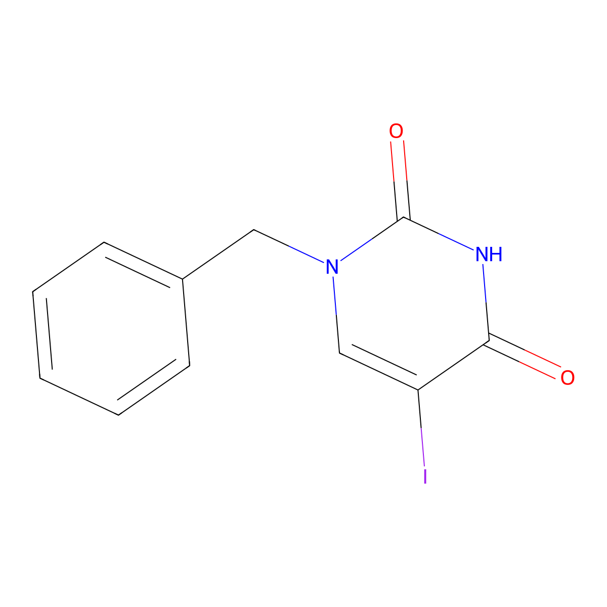 1-Benzyl-5-iodopyrimidine-2,4(1H,3H)-dione molecular structure, CAS 153865-87-3