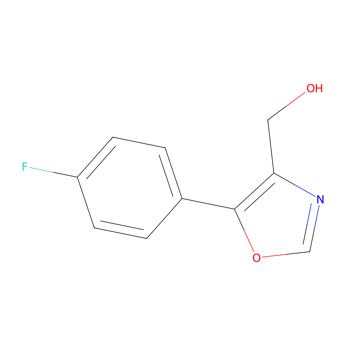 [5-(4-Fluorophenyl)-1,3-oxazol-4-yl]methanol molecular structure, CAS 1538665-60-9