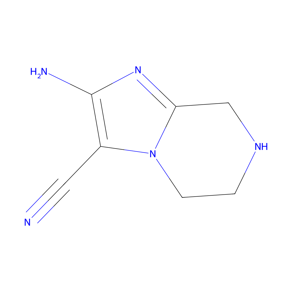 2-Amino-5,6,7,8-tetrahydroimidazo[1,2-a]pyrazine-3-carbonitrile molecular structure, CAS 1538670-46-0