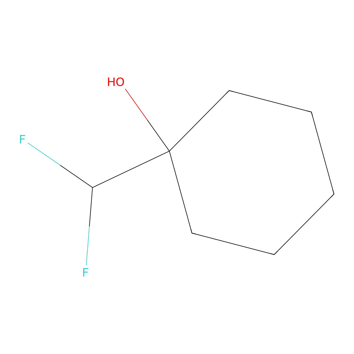 1-(Difluoromethyl)cyclohexan-1-ol molecular structure, CAS 1538671-28-1