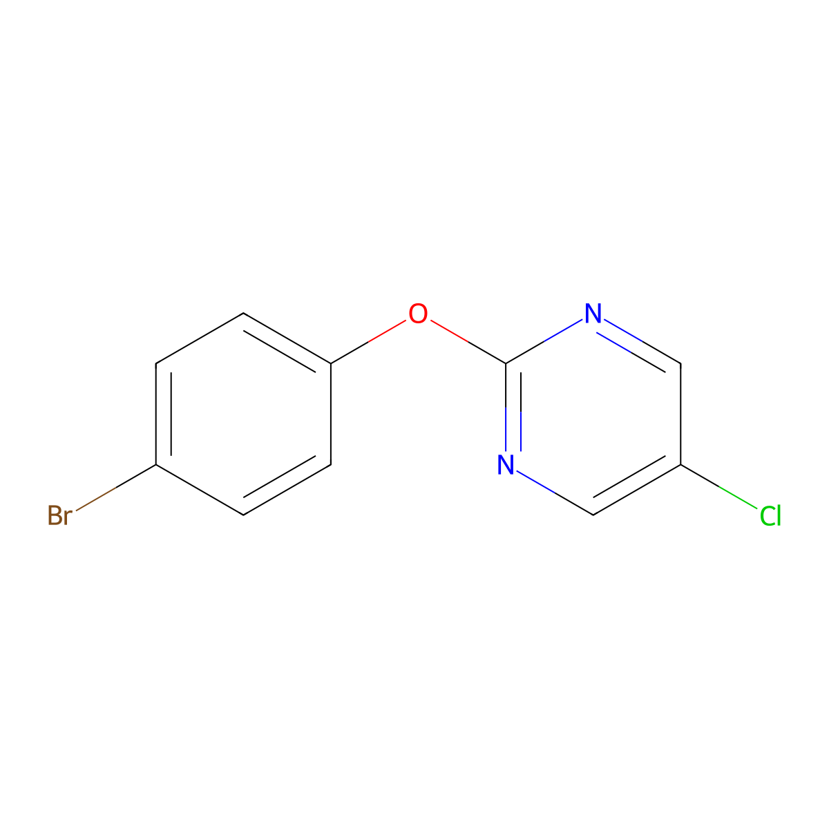 2-(4-Bromophenoxy)-5-chloropyrimidine molecular structure, CAS 1538671-54-3