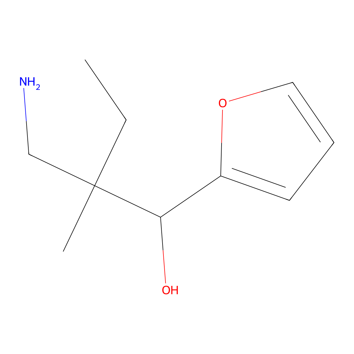 2-(Aminomethyl)-1-(furan-2-yl)-2-methylbutan-1-ol molecular structure, CAS 1538675-74-9