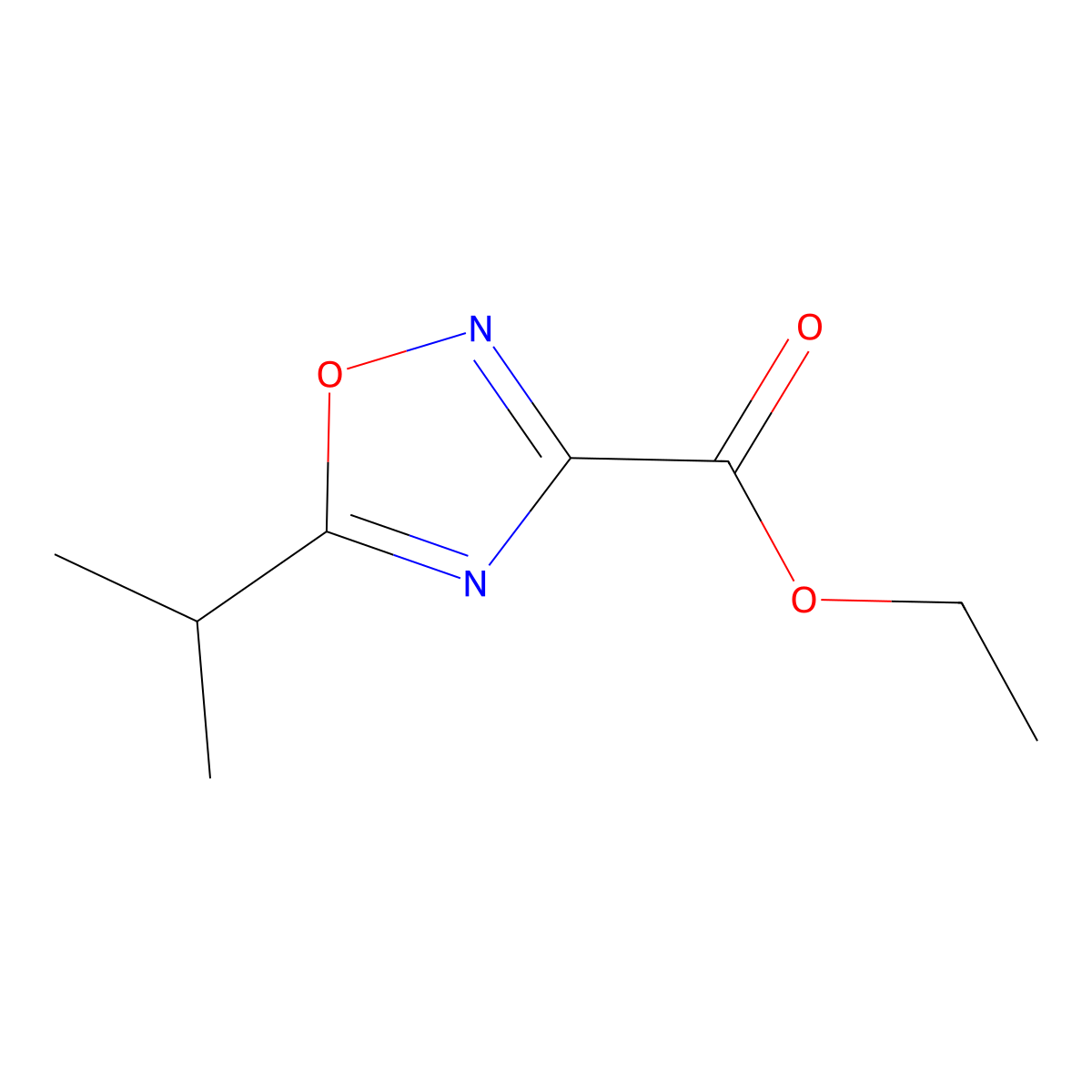 5-Isopropyl-[1,2,4]oxadiazole-3-carboxylic acid ethyl ester molecular structure, CAS 153868-00-9