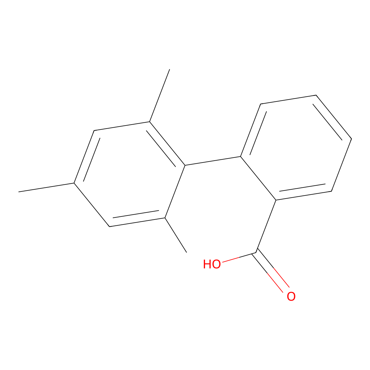 2-(2,4,6-Trimethylphenyl)benzoic acid molecular structure, CAS 153868-35-0