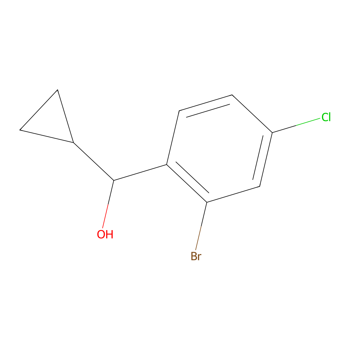 2-Bromo-4-chloro-alpha-cyclopropylbenzenemethanol molecular structure, CAS 1538682-64-2
