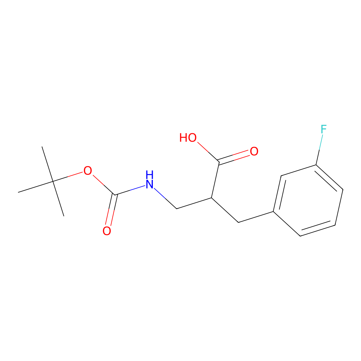 3-{[(Tert-butoxy)carbonyl]amino}-2-[(3-fluorophenyl)methyl]propanoic acid molecular structure, CAS 1538695-09-8