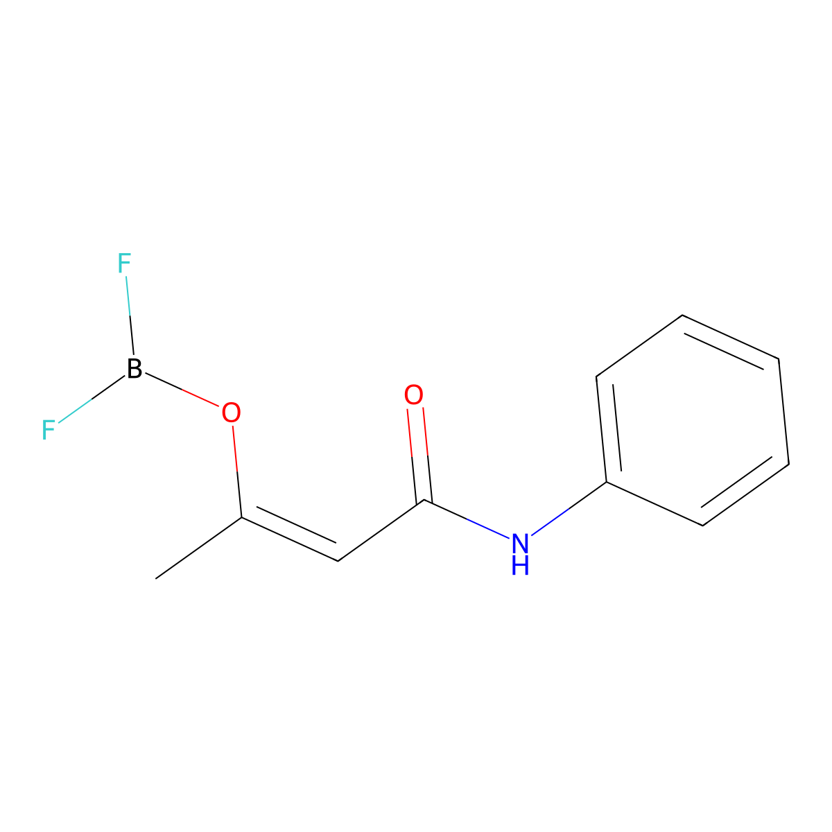 Difluoro(3-oxo-N-phenylbutyramidato-O,O')boron molecular structure, CAS 15387-98-1