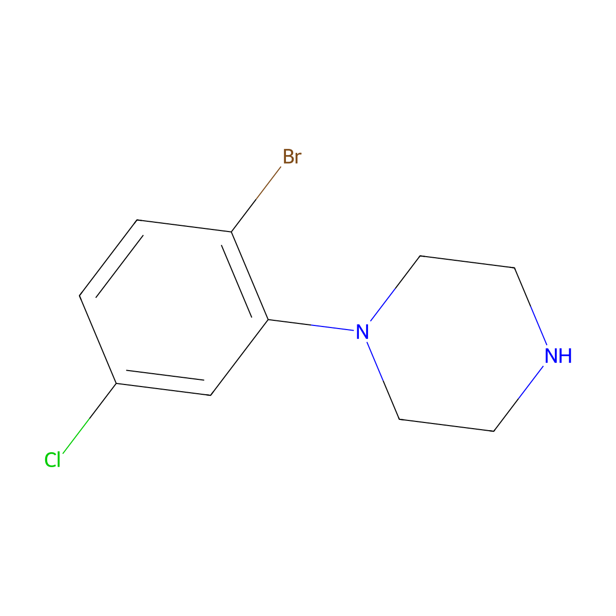 1-(2-Bromo-5-chlorophenyl)piperazine molecular structure, CAS 1538703-71-7