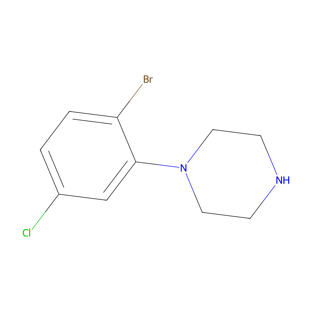 1-(2-Bromo-5-chlorophenyl)piperazine molecular structure, CAS 1538703-71-7
