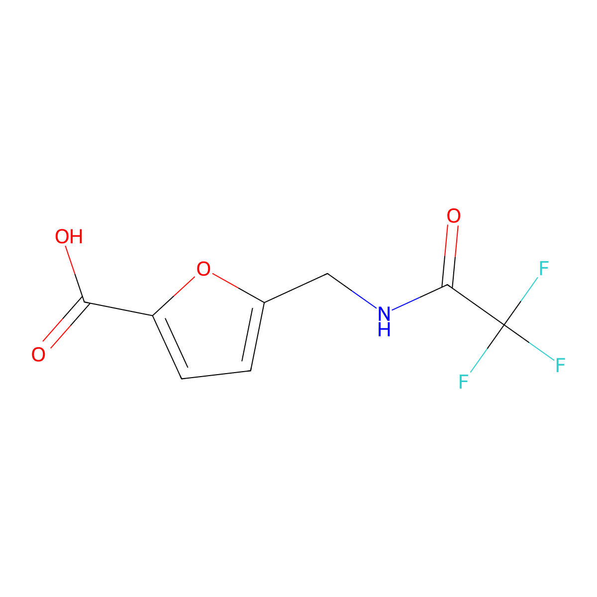 5-[(Trifluoroacetamido)methyl]furan-2-carboxylic acid molecular structure, CAS 1538710-07-4