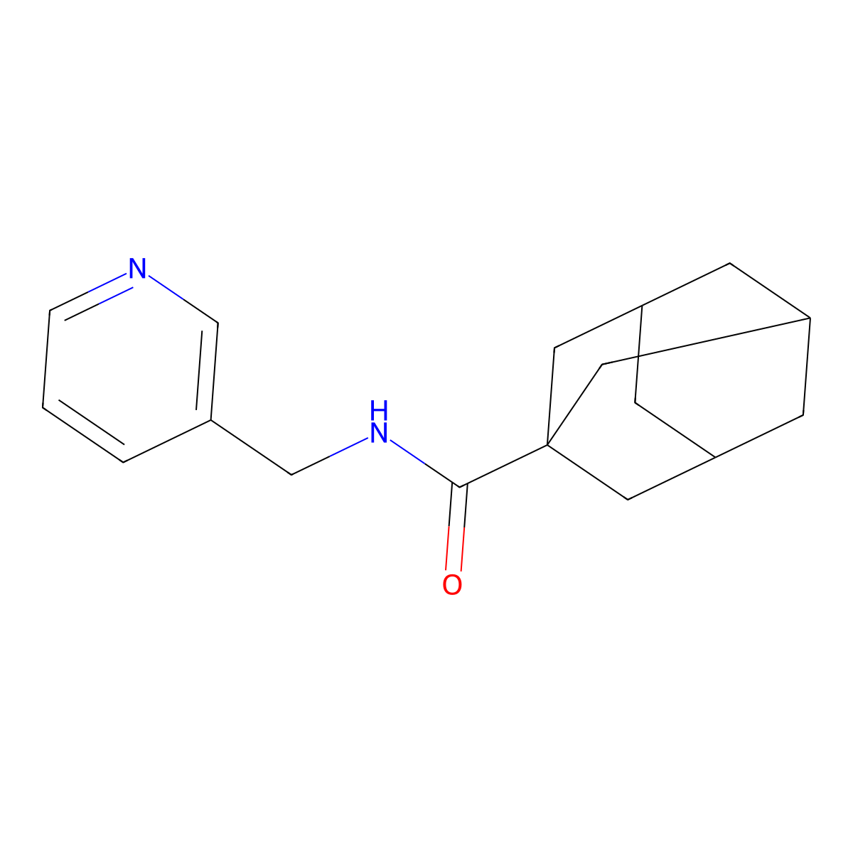 Adamantane-1-carboxylic acid (pyridin-3-ylmethyl)-amide molecular structure, CAS 153872-62-9