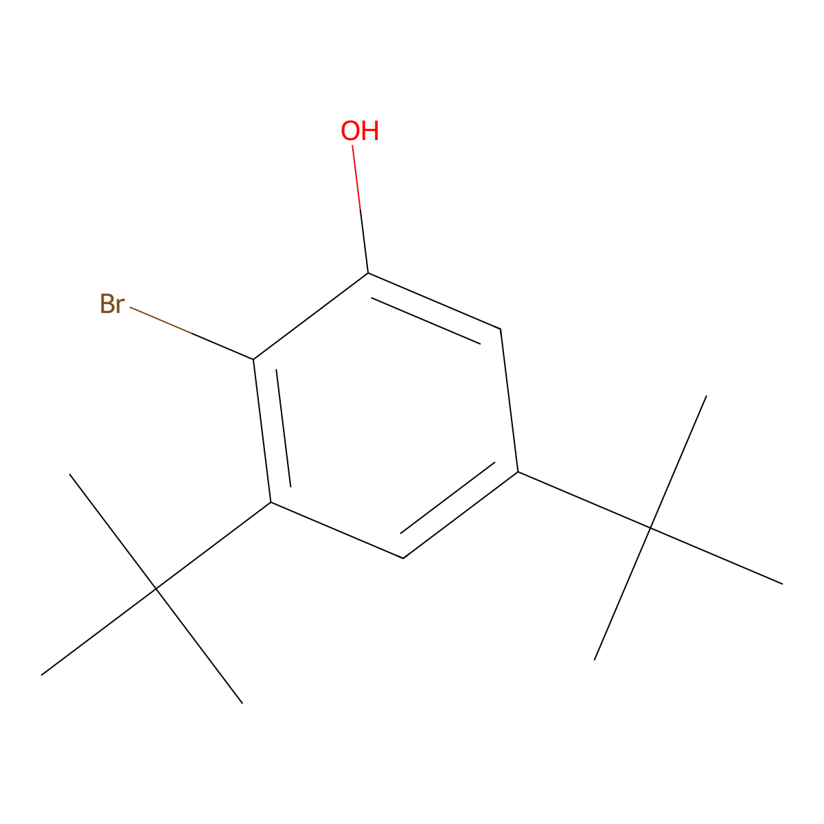 2-Bromo-3,5-di-tert-butylphenol molecular structure, CAS 153872-76-5