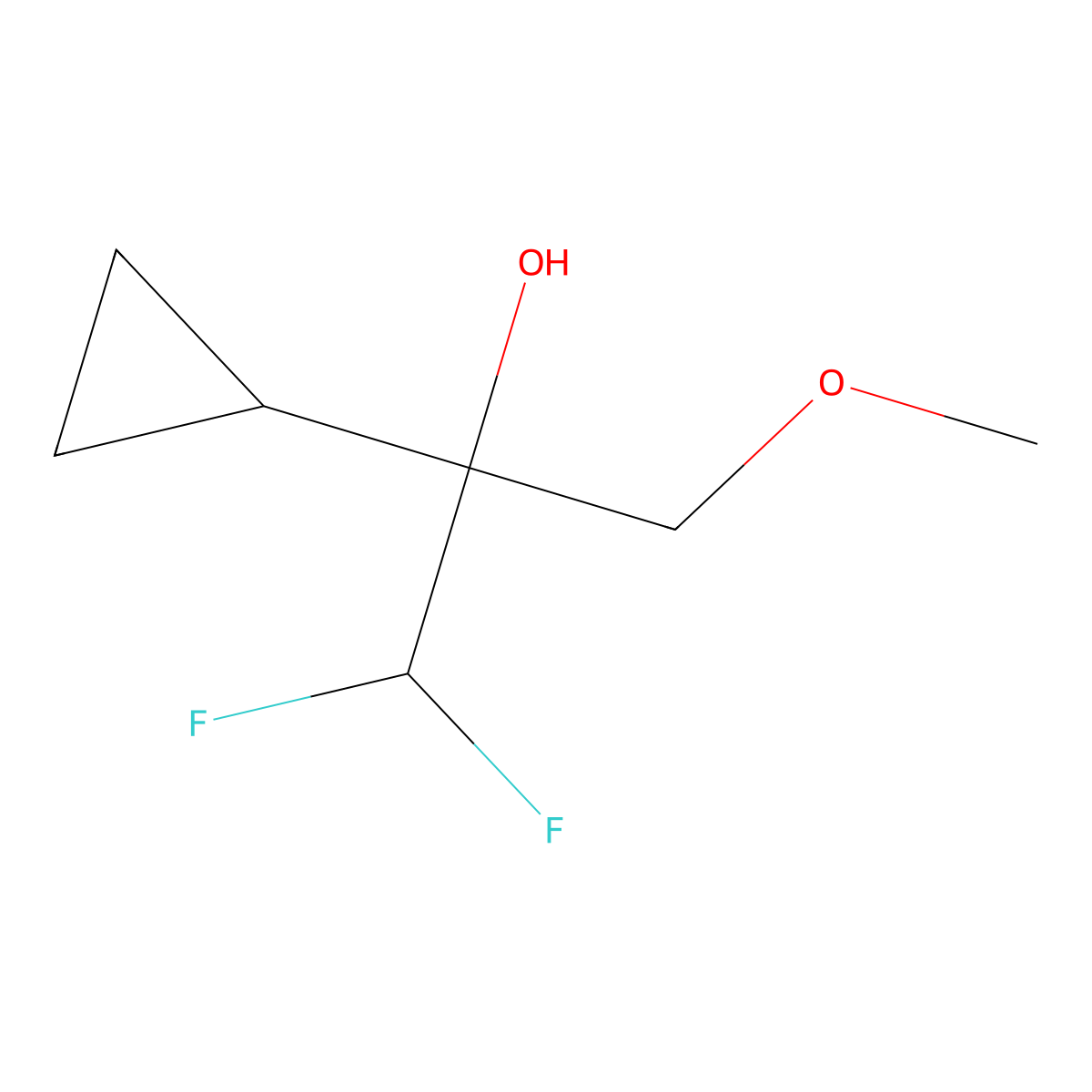 2-Cyclopropyl-1,1-difluoro-3-methoxypropan-2-ol molecular structure, CAS 1538740-34-9