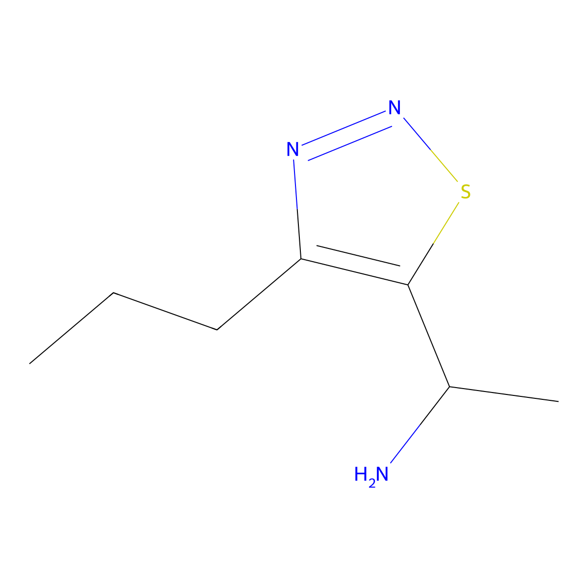 1-(4-Propyl-1,2,3-thiadiazol-5-yl)ethan-1-amine molecular structure, CAS 1538741-00-2