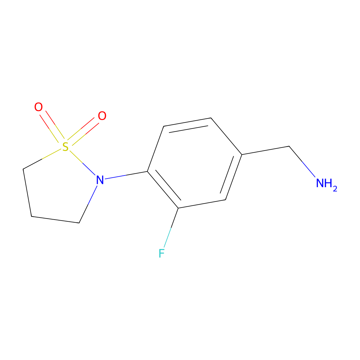 2-(4-(Aminomethyl)-2-fluorophenyl)isothiazolidine 1,1-dioxide molecular structure, CAS 1538752-11-2