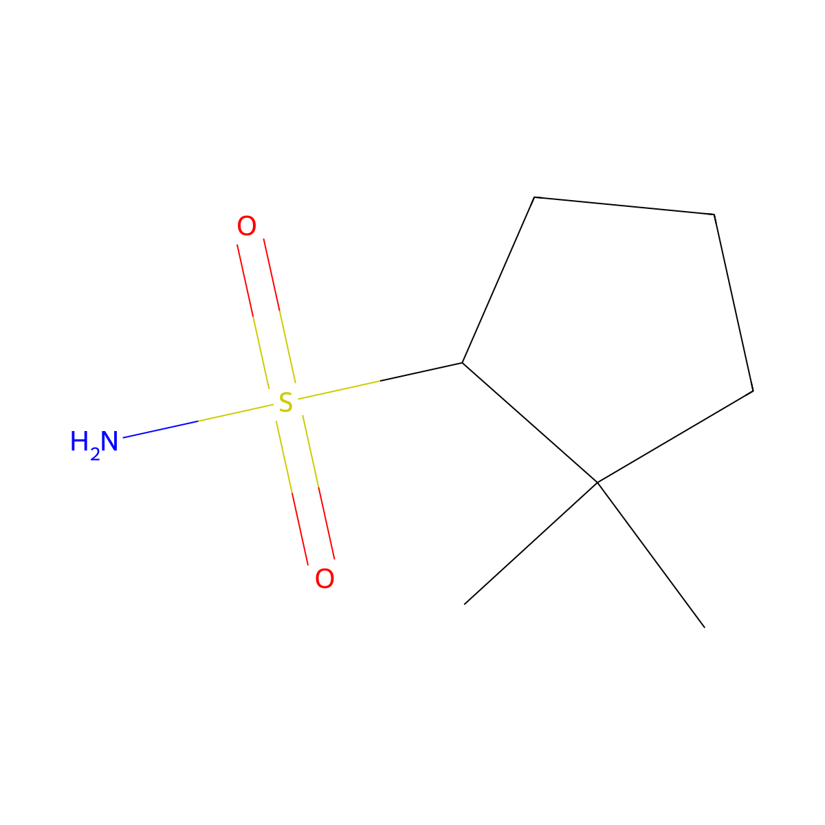 2,2-Dimethylcyclopentane-1-sulfonamide molecular structure, CAS 1538755-12-2