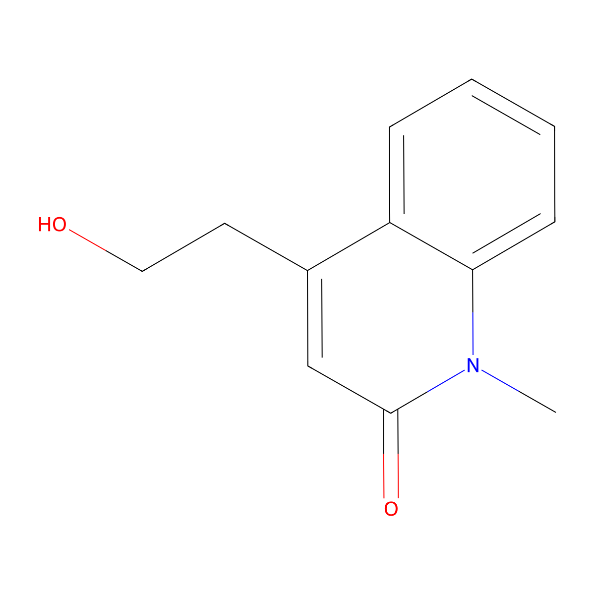 4-(2-hydroxyethyl)-1-methylquinolin-2(1H)-one molecular structure, CAS 153876-71-2