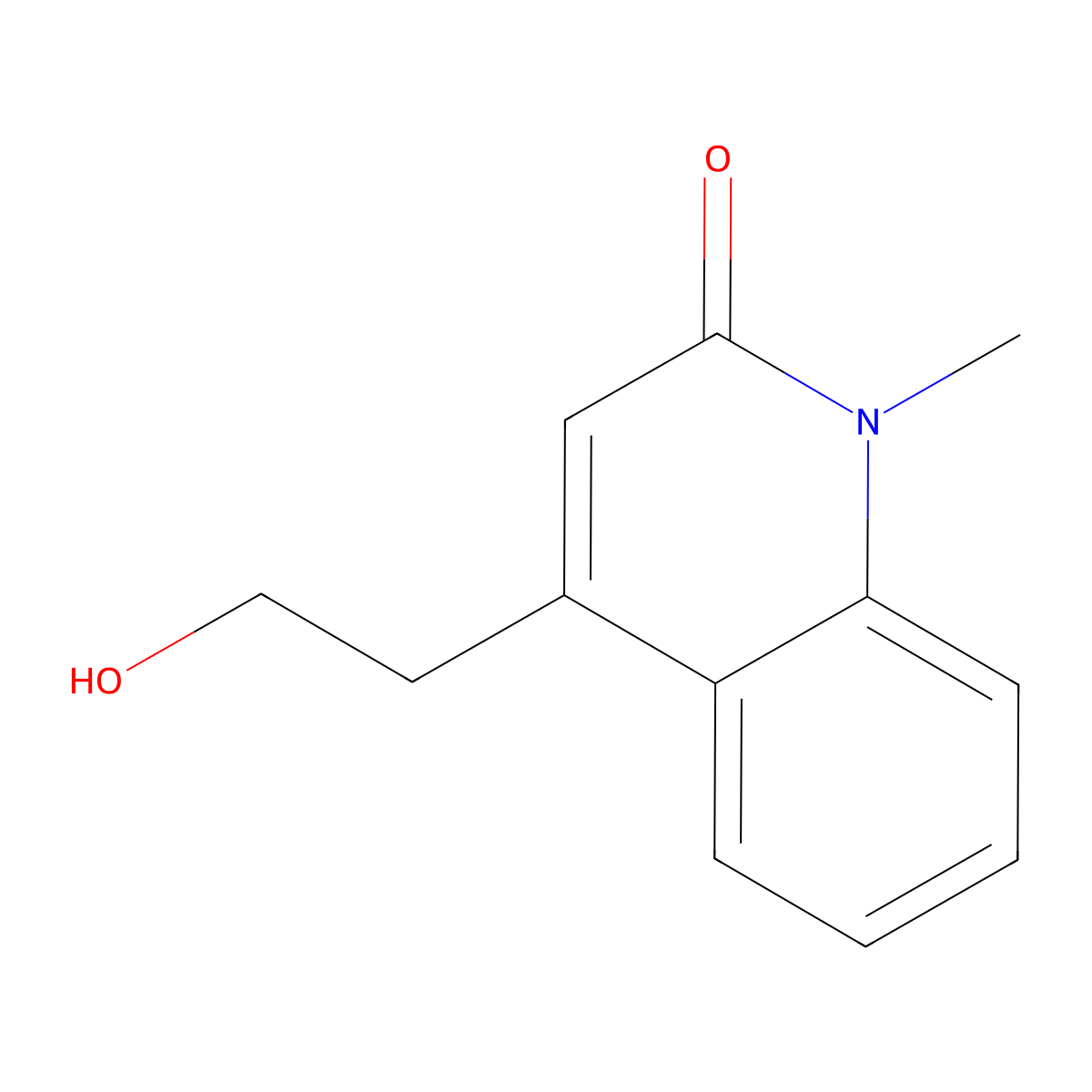 4-(2-hydroxyethyl)-1-methylquinolin-2(1H)-one molecular structure, CAS 153876-71-2