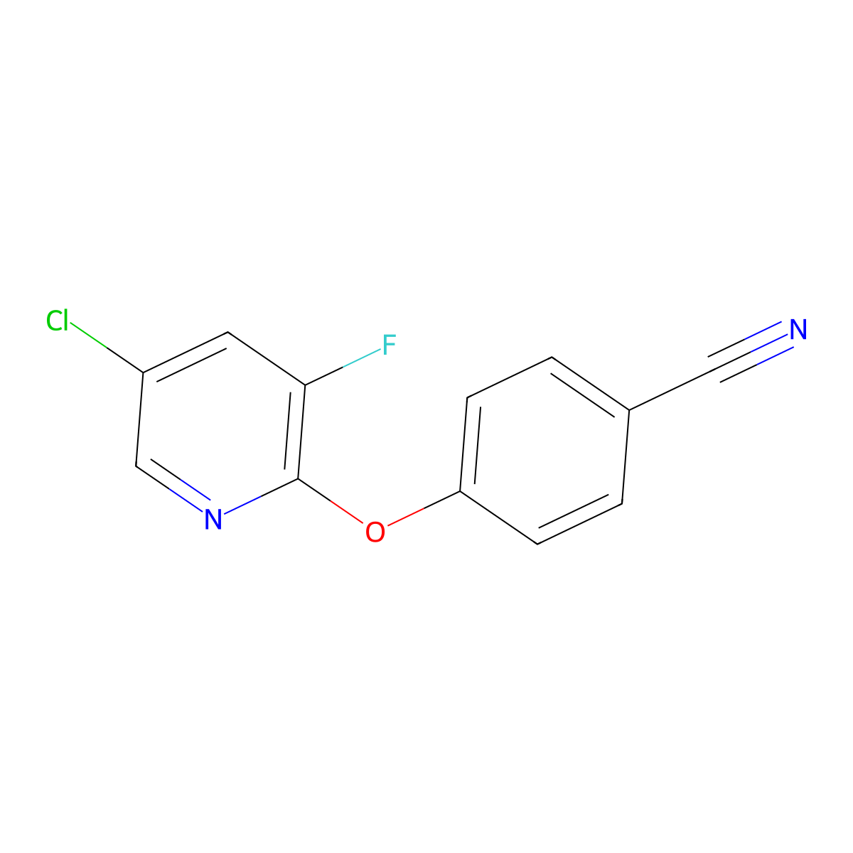 4-((5-Chloro-3-fluoropyridin-2-yl)oxy)benzonitrile molecular structure, CAS 1538764-41-8