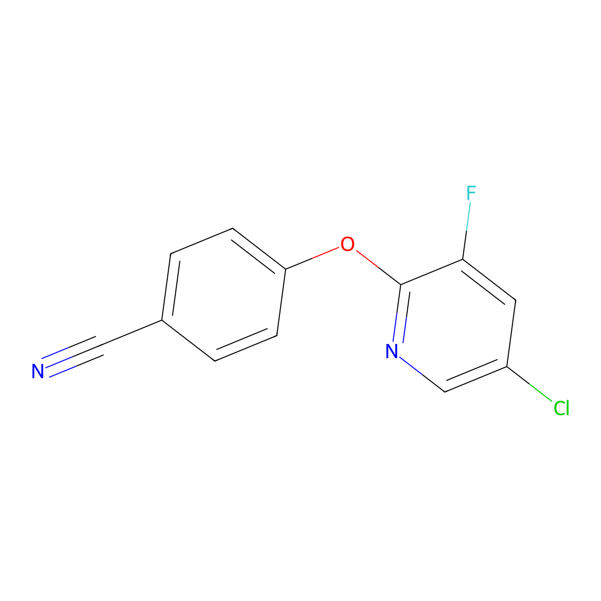 4-((5-Chloro-3-fluoropyridin-2-yl)oxy)benzonitrile molecular structure, CAS 1538764-41-8