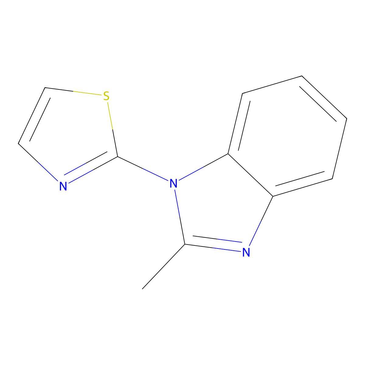 2-methyl-1-(1,3-thiazol-2-yl)-1H-1,3-benzodiazole molecular structure, CAS 1538767-83-7