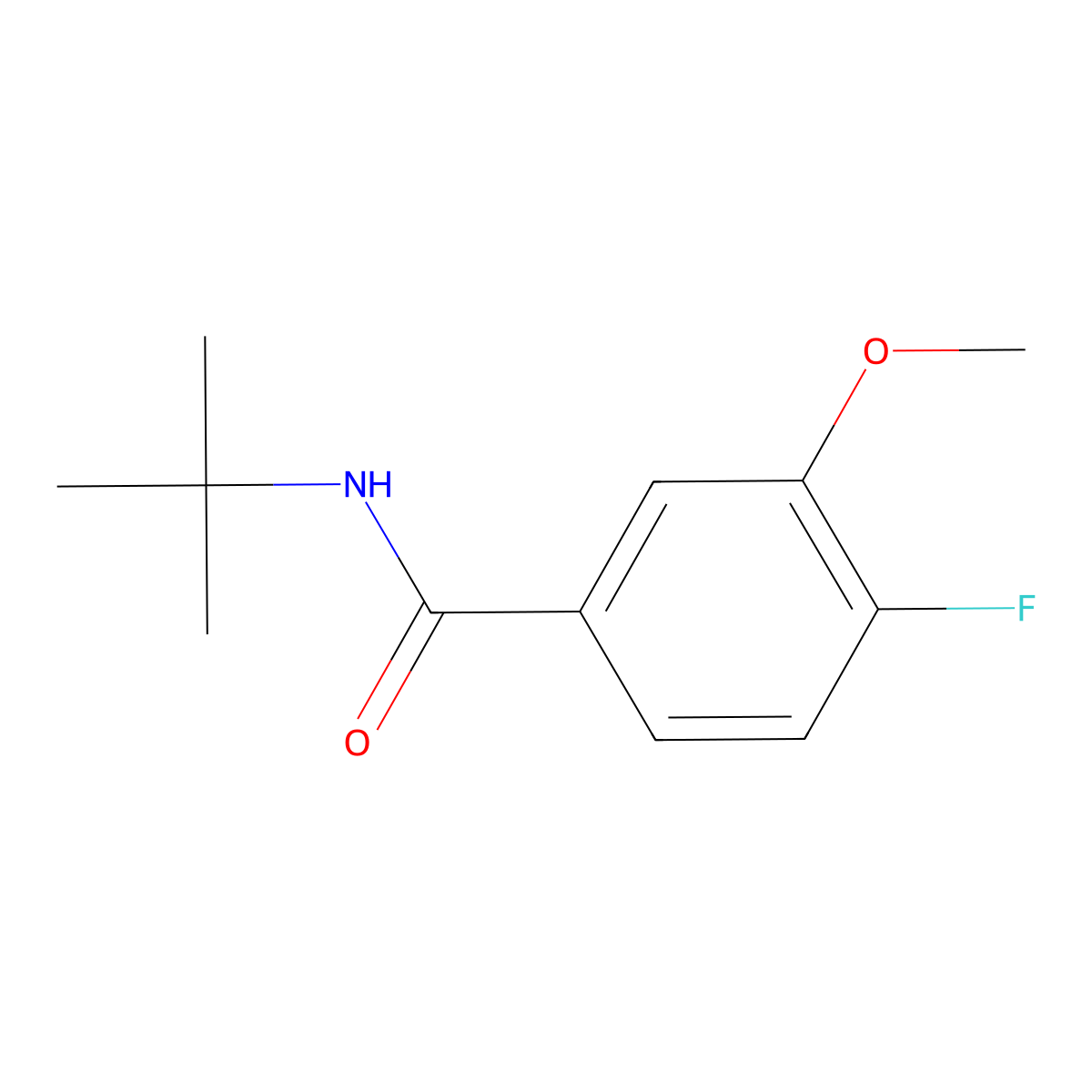 N-(1,1-Dimethylethyl)-4-fluoro-3-methoxybenzamide molecular structure, CAS 1538768-85-2