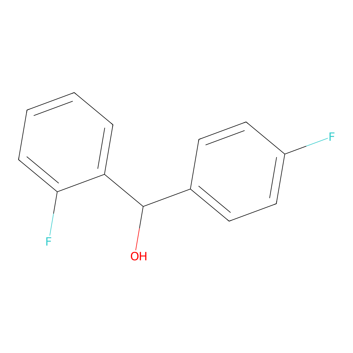 (2-Fluorophenyl)(4-fluorophenyl)methanol molecular structure, CAS 153877-53-3