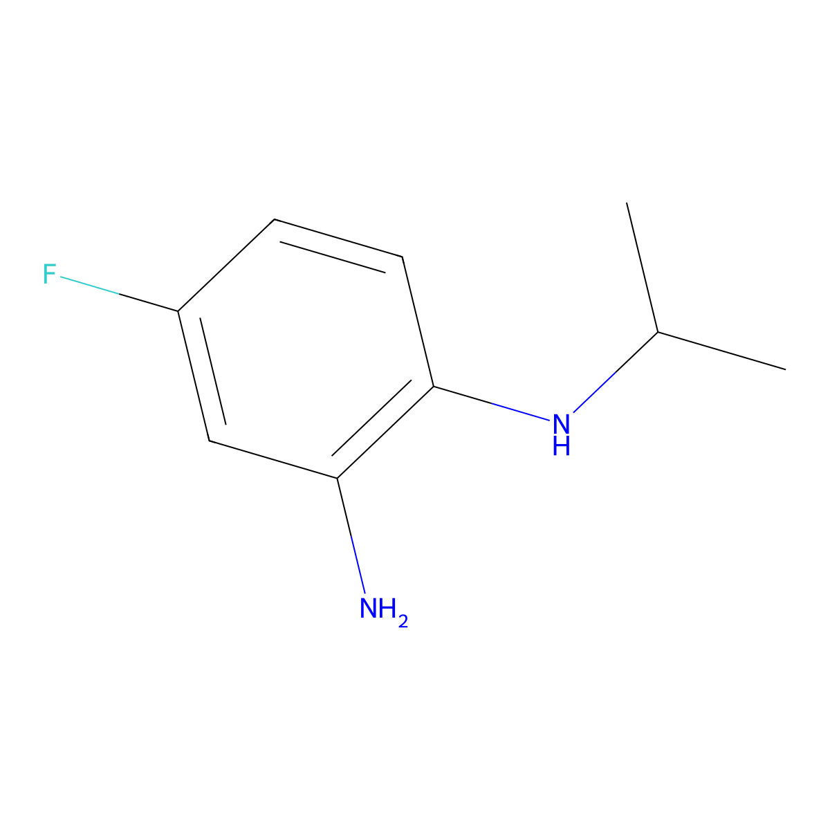 4-fluoro-1-N-(propan-2-yl)benzene-1,2-diamine molecular structure, CAS 153877-87-3