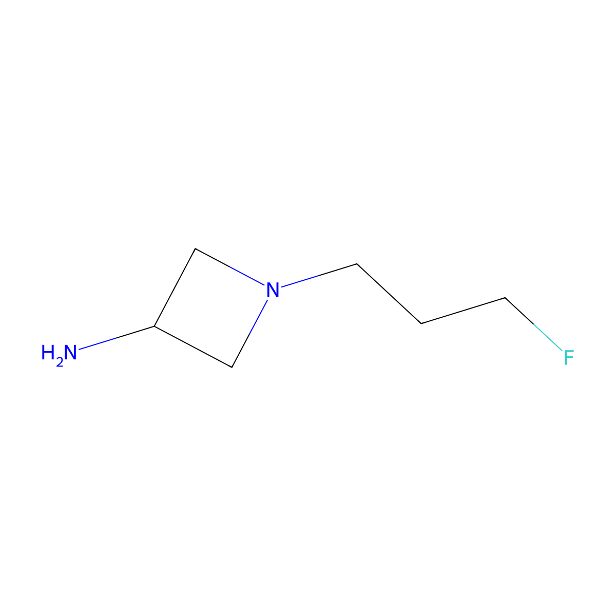 1-(3-Fluoropropyl)azetidin-3-amine molecular structure, CAS 1538772-53-0