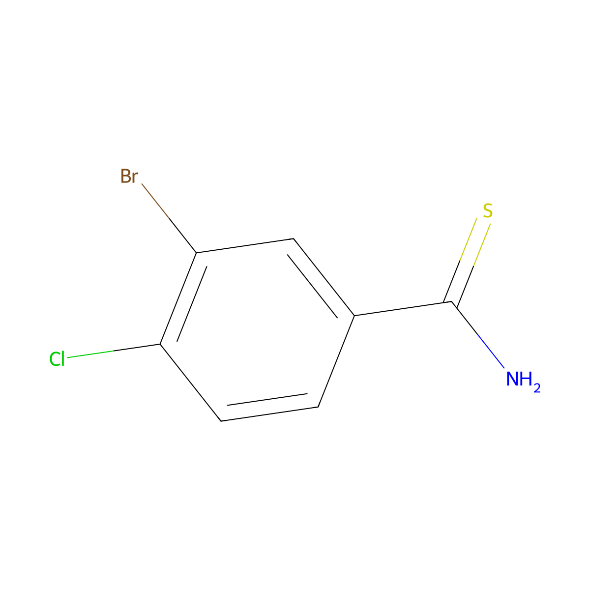3-Bromo-4-chlorobenzene-1-carbothioamide molecular structure, CAS 1538774-45-6