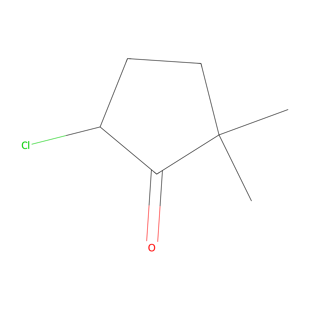 5-Chloro-2,2-dimethylcyclopentan-1-one molecular structure, CAS 1538785-55-5