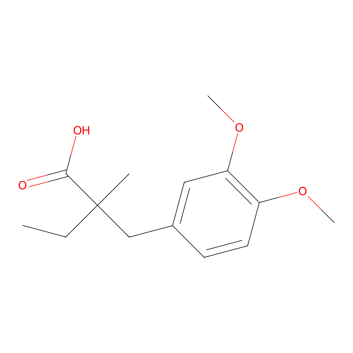 2-[(3,4-Dimethoxyphenyl)methyl]-2-methylbutanoic acid molecular structure, CAS 1538788-19-0