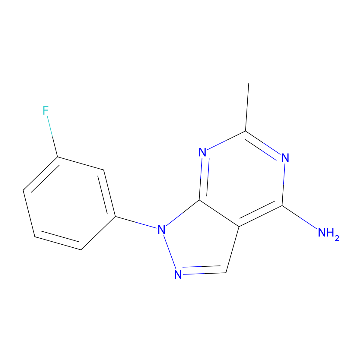 1-(3-Fluorophenyl)-6-methyl-1H-pyrazolo[3,4-D]pyrimidin-4-amine molecular structure, CAS 1538794-47-6