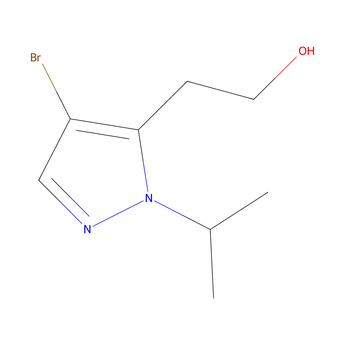 2-[4-Bromo-1-(propan-2-yl)-1H-pyrazol-5-yl]ethan-1-ol molecular structure, CAS 1538798-31-0