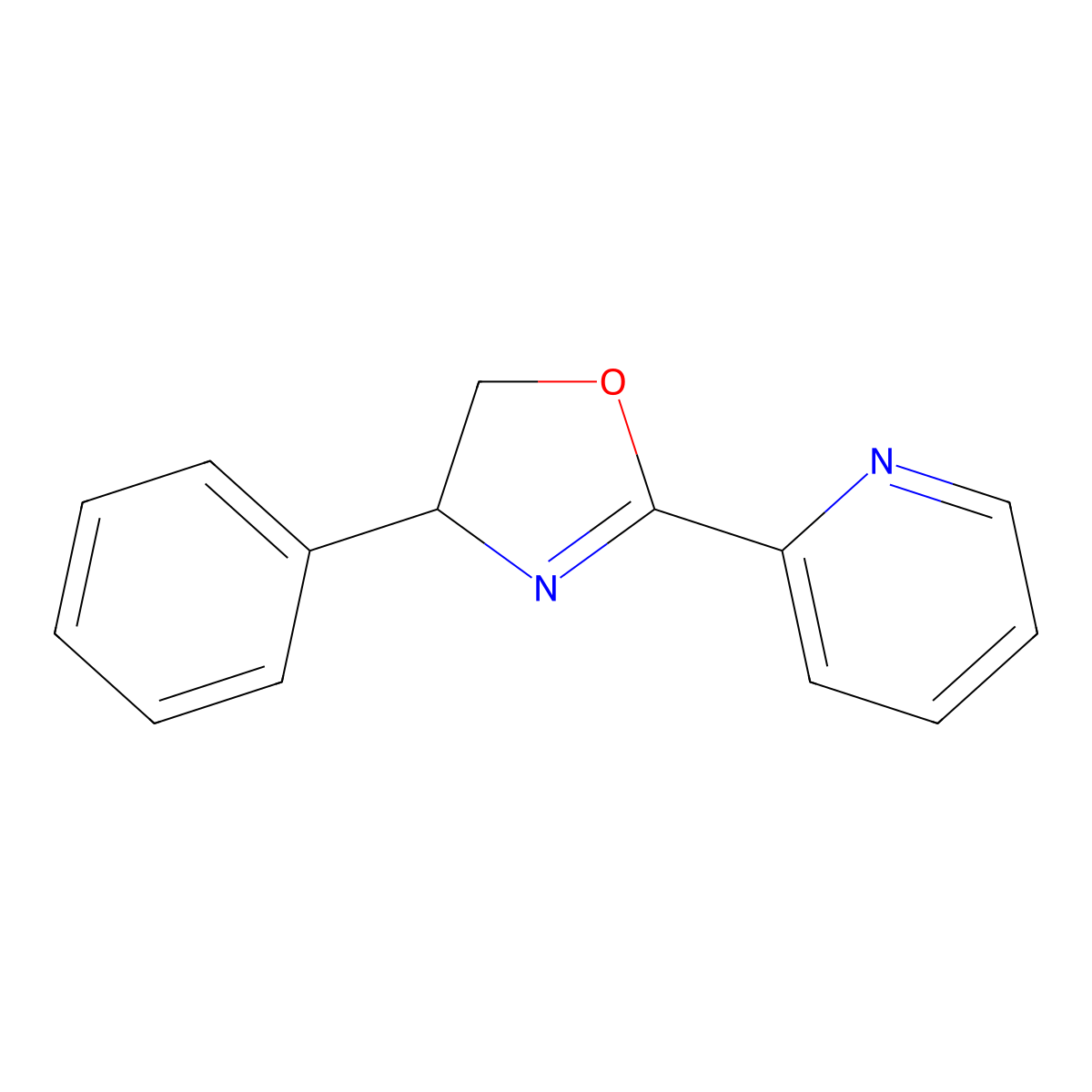 (S)-4-Phenyl-2-(pyridin-2-yl)-4,5-dihydrooxazole molecular structure, CAS 153880-57-0