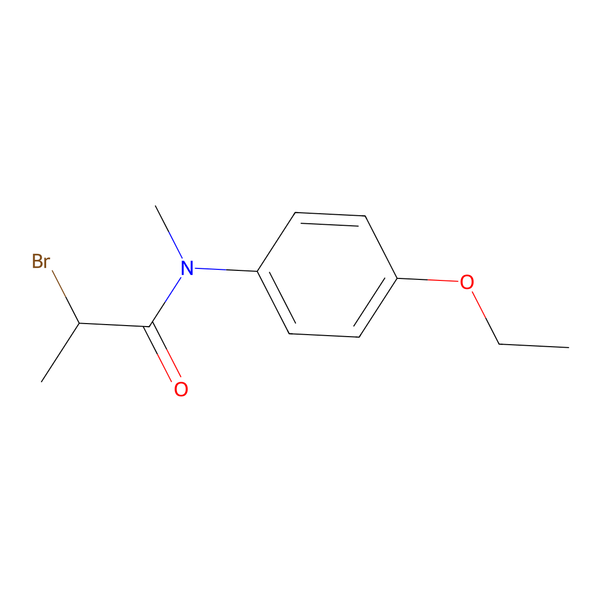 Propanamide, 2-bromo-N-(4-ethoxyphenyl)-N-methyl- molecular structure, CAS 153880-70-7
