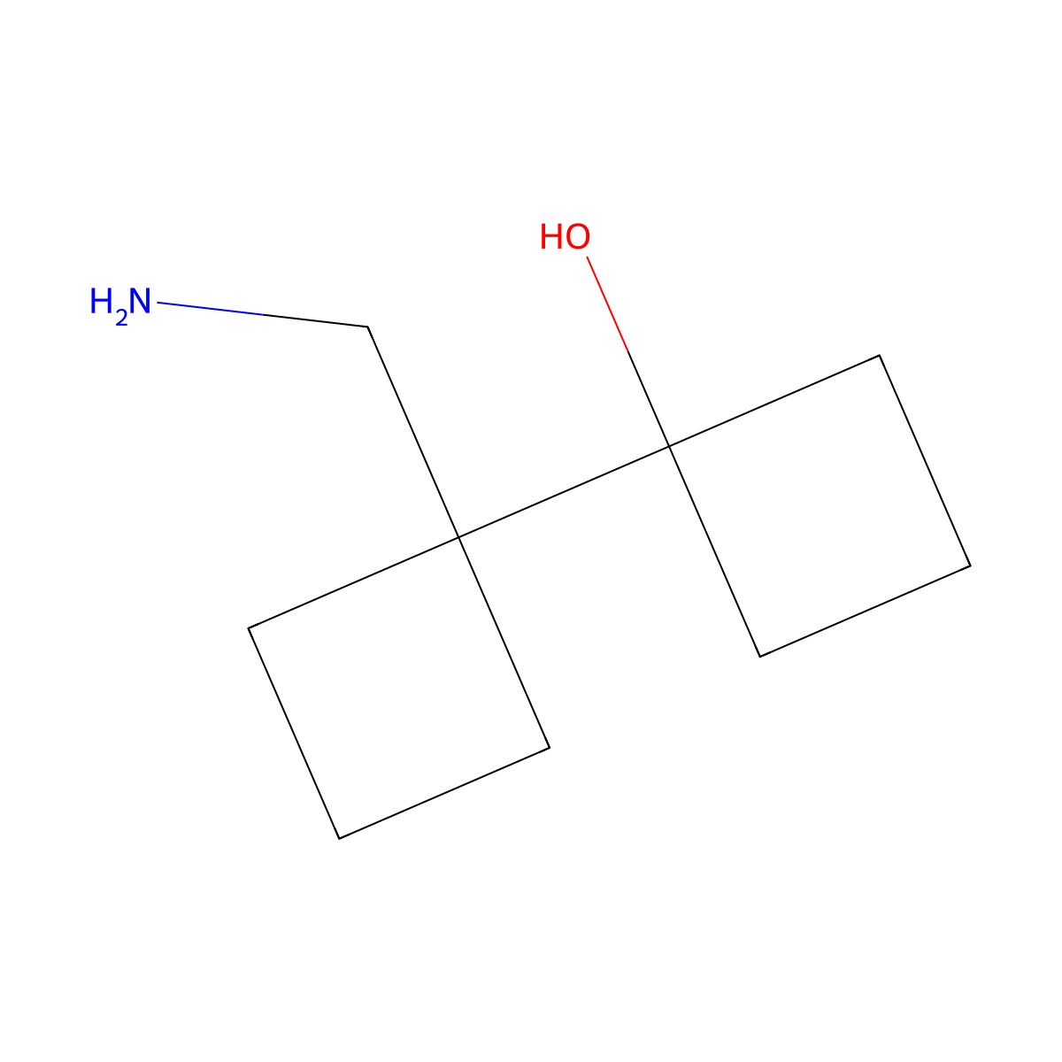 1-(1-(Aminomethyl)cyclobutyl)cyclobutan-1-ol molecular structure, CAS 1538820-49-3