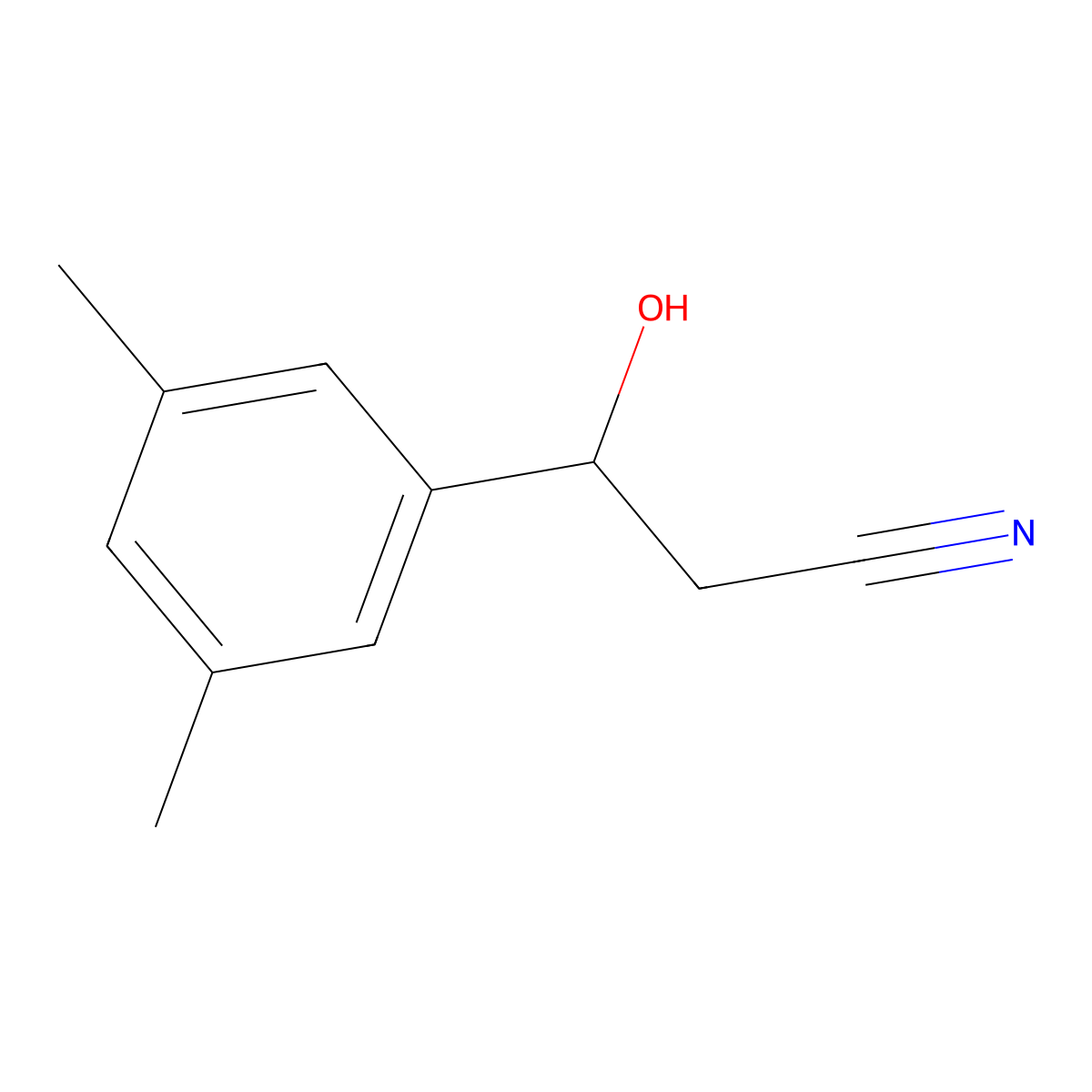 3-(3,5-Dimethylphenyl)-3-hydroxypropanenitrile molecular structure, CAS 1538836-32-6